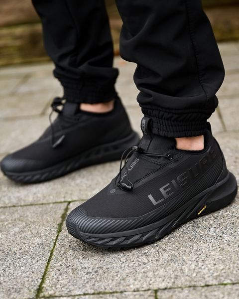 Зимові чоловічі термо кросівки Leisure black KB-050 фото